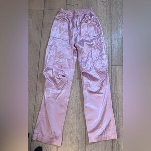 Diesel Light Pink Satin Straight Leg Pants